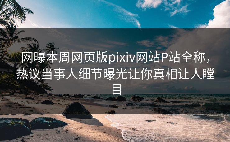 网曝本周网页版pixiv网站P站全称，热议当事人细节曝光让你真相让人瞠目