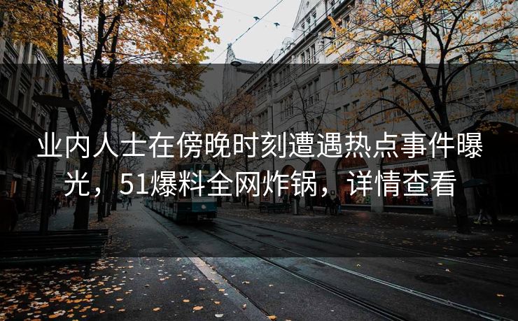 业内人士在傍晚时刻遭遇热点事件曝光，51爆料全网炸锅，详情查看