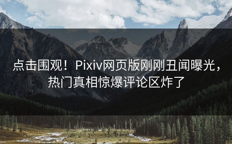 点击围观！Pixiv网页版刚刚丑闻曝光，热门真相惊爆评论区炸了