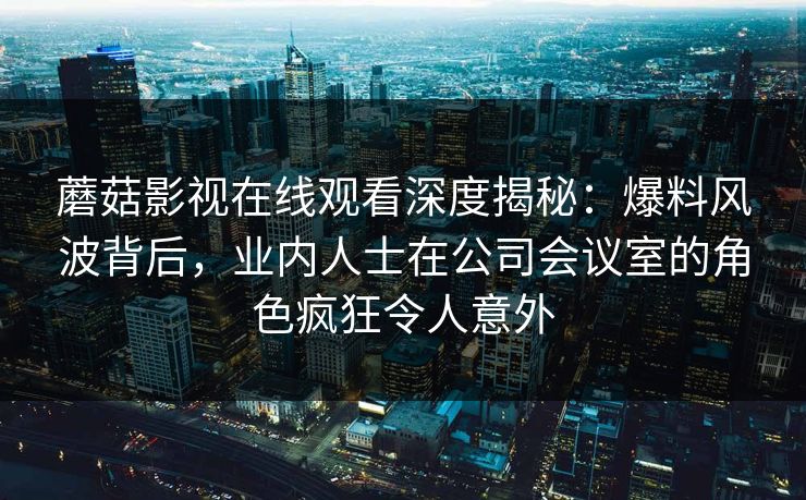 蘑菇影视在线观看深度揭秘：爆料风波背后，业内人士在公司会议室的角色疯狂令人意外